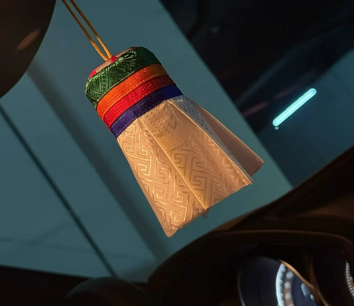 The Sacred Parasol Handcrafted Brocade Car Amulet
